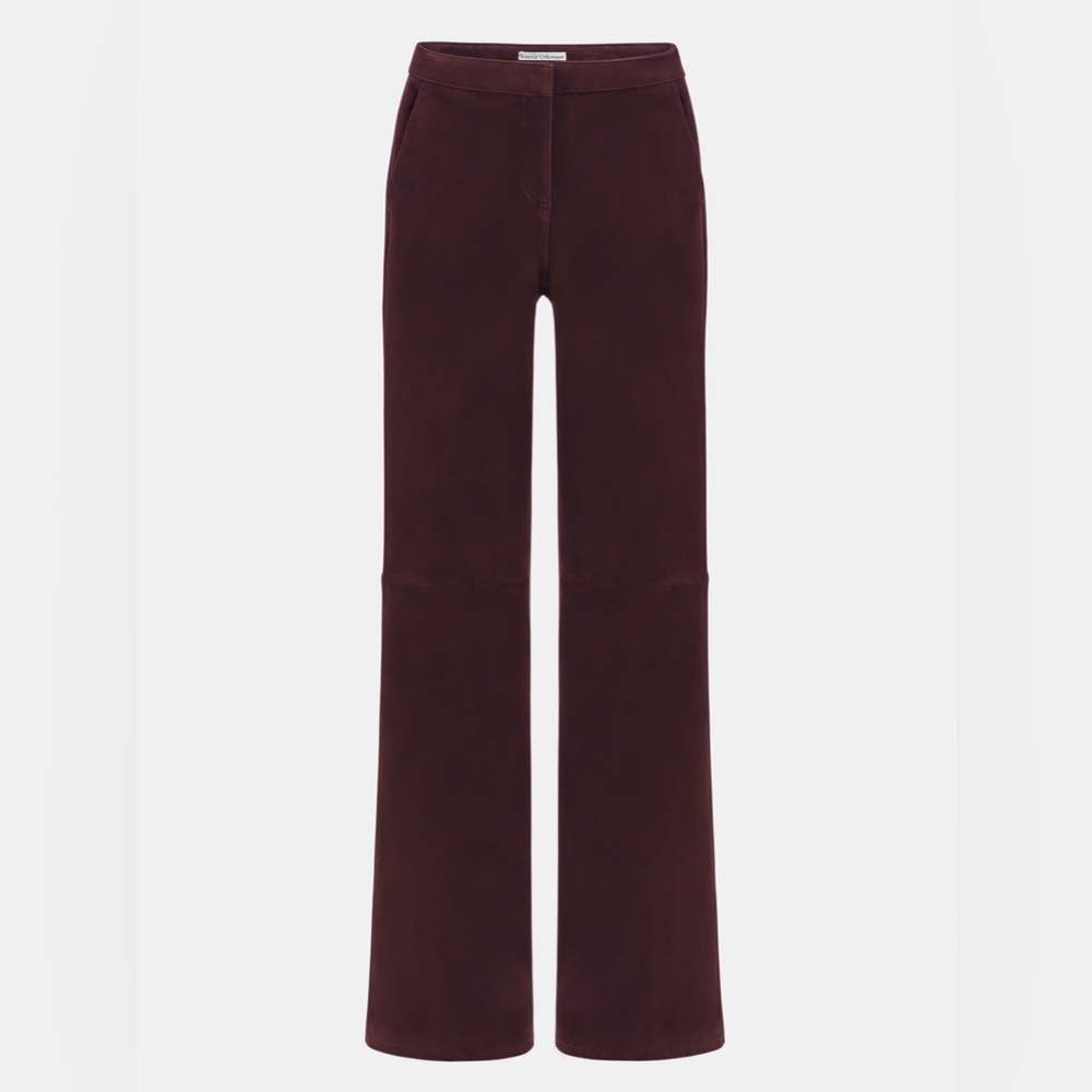 Source Unknown NWT Large Hailey Trousers Oxblood Burgundy Suede